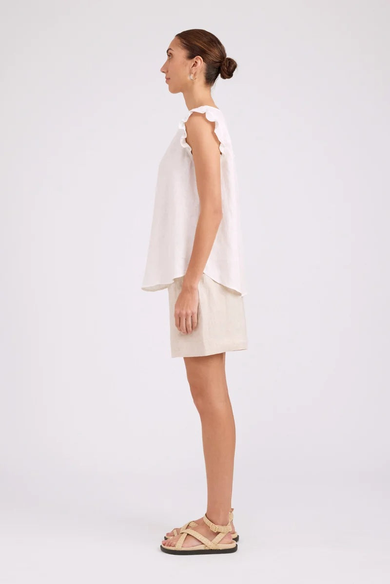 Eb & Ive Studio Frill Tank Top [COLOUR:White SIZE:XS]