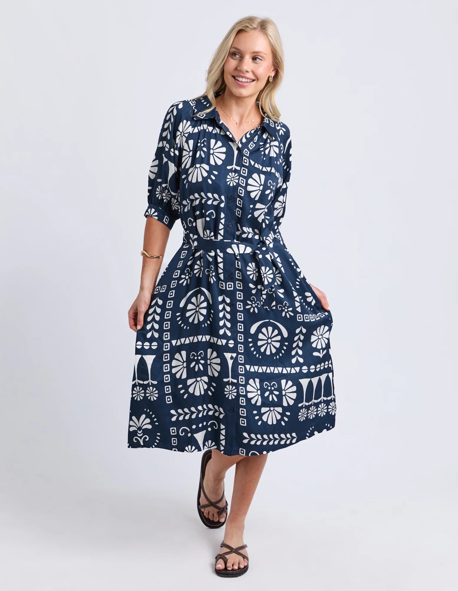 Elm Jenny Dress [COLOUR:Navy SIZE:10]
