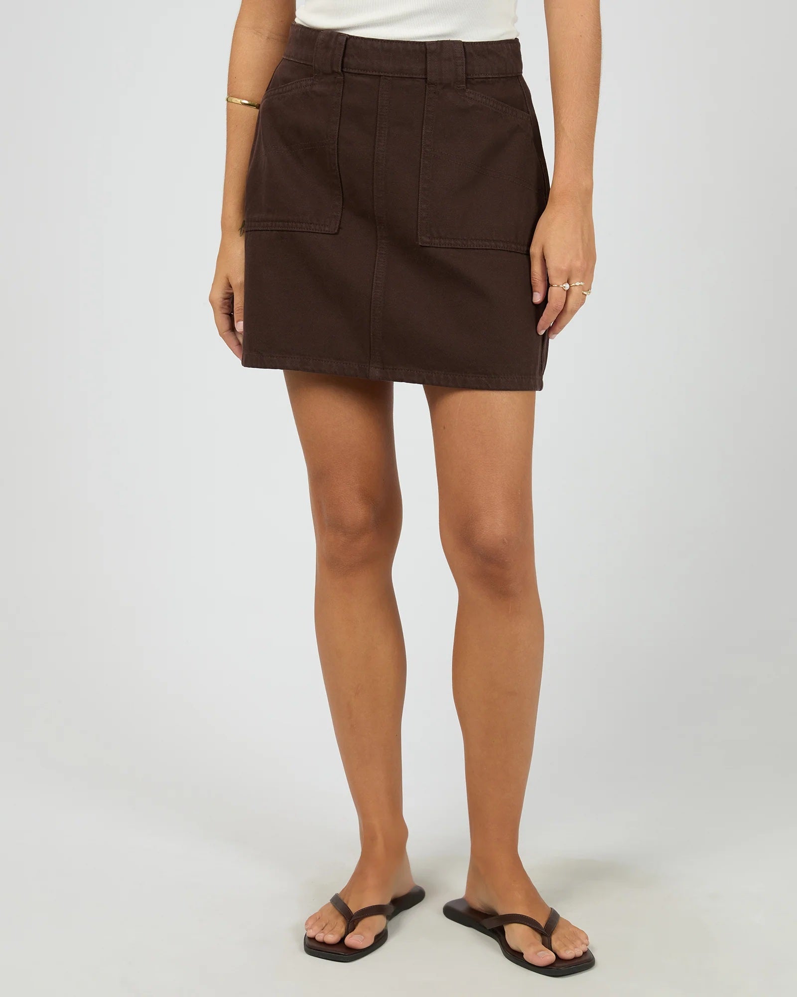All About Eve Becca Skirt [COLOUR:Brown SIZE:10]