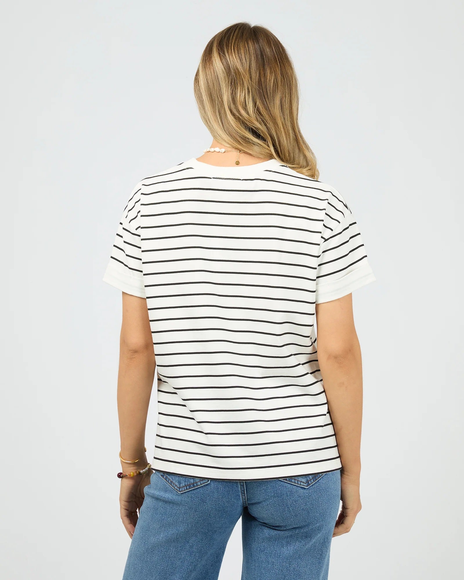 All About Eve Washed Striped Tee [COLOUR:Black stripe SIZE:10]