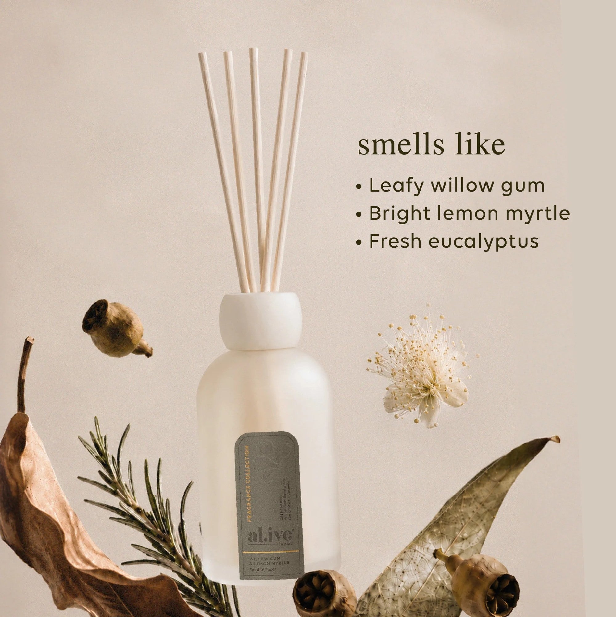 Al.ive Body Reed Diffuser [SCENT:Willow Gum & Lemon Myrtel]