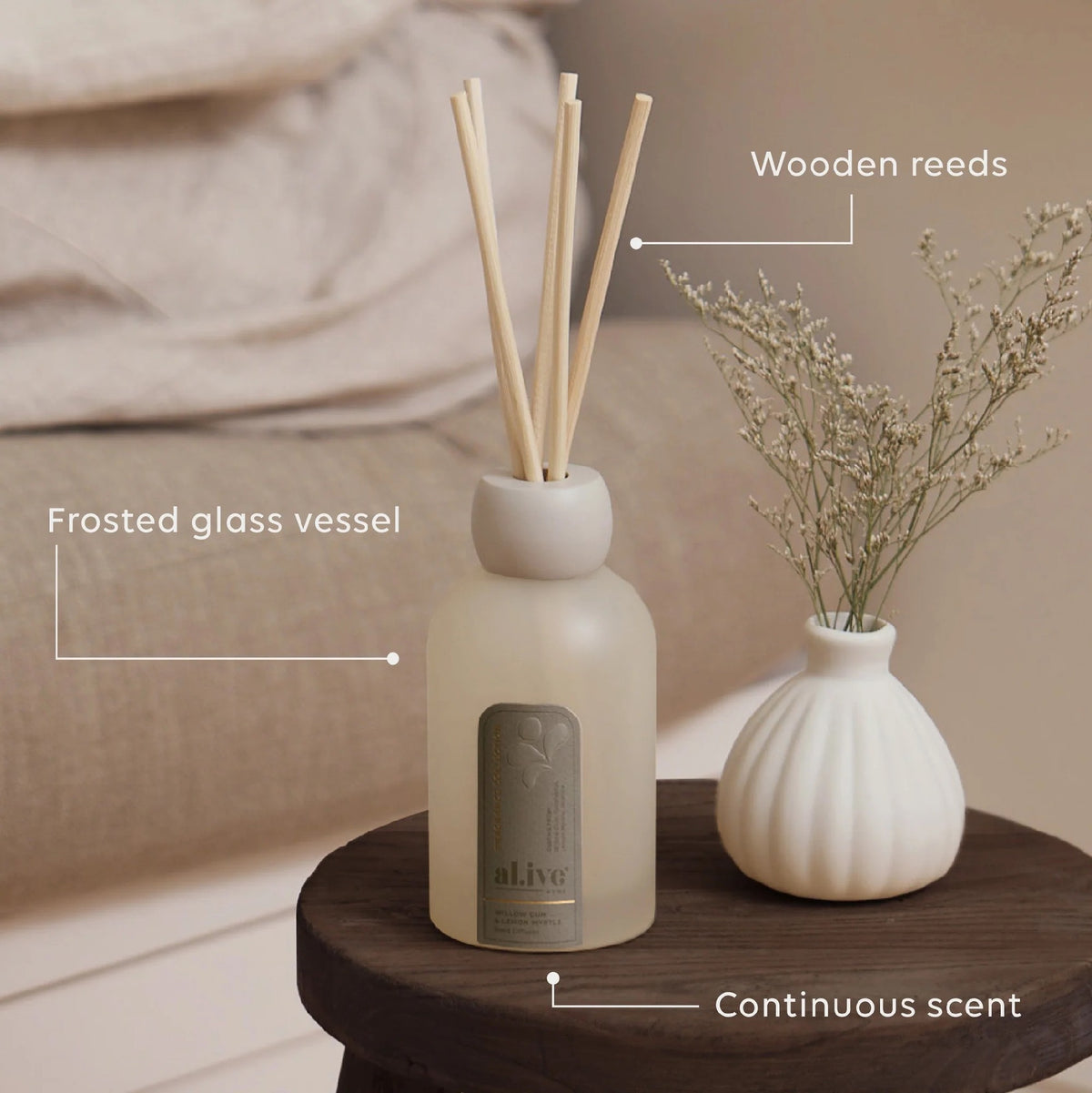 Al.ive Body Reed Diffuser [SCENT:Willow Gum & Lemon Myrtel]