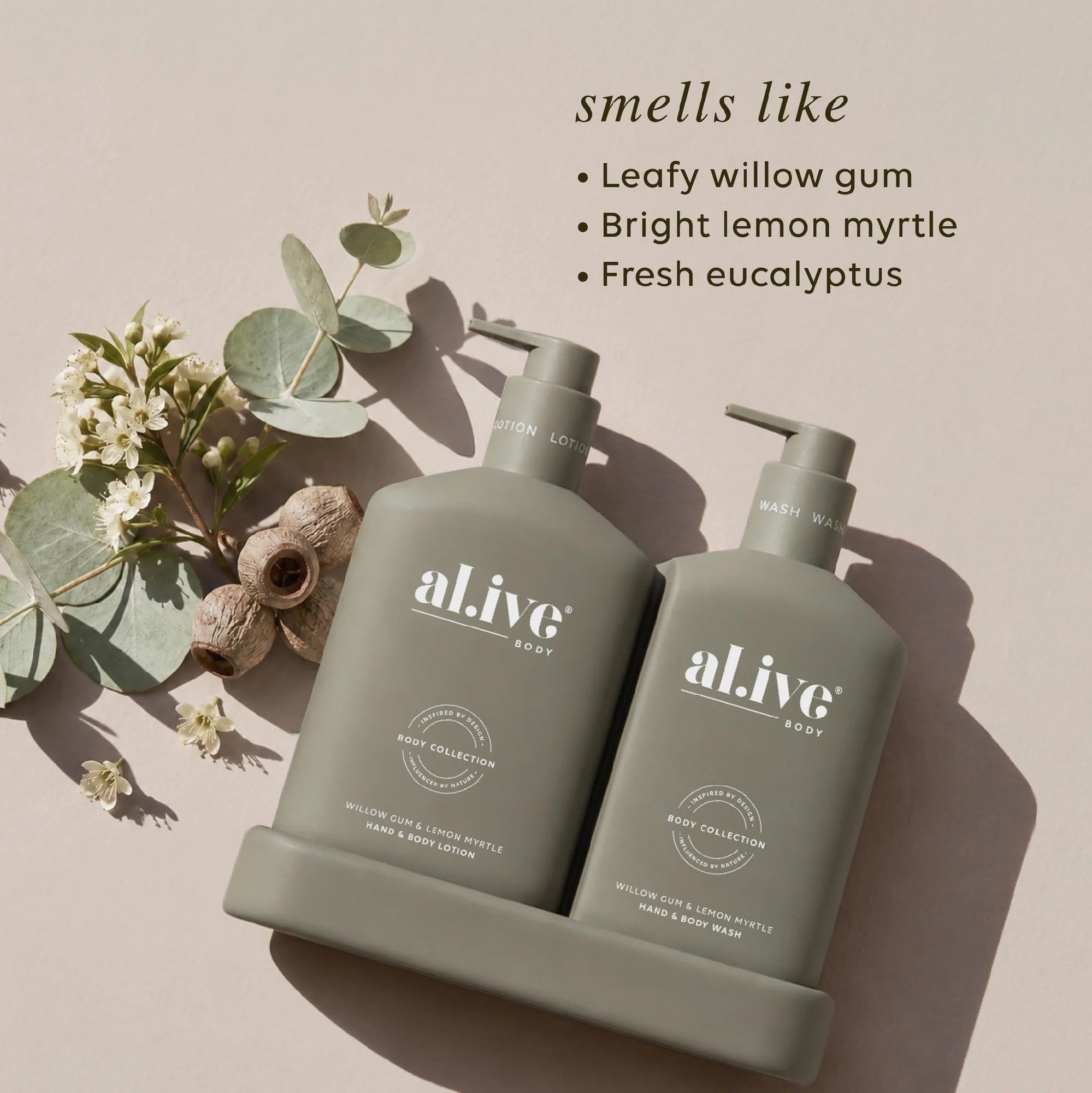 Al.ive body Wash Duo [SCENT:Willow Gum & Lemon Myrtel]