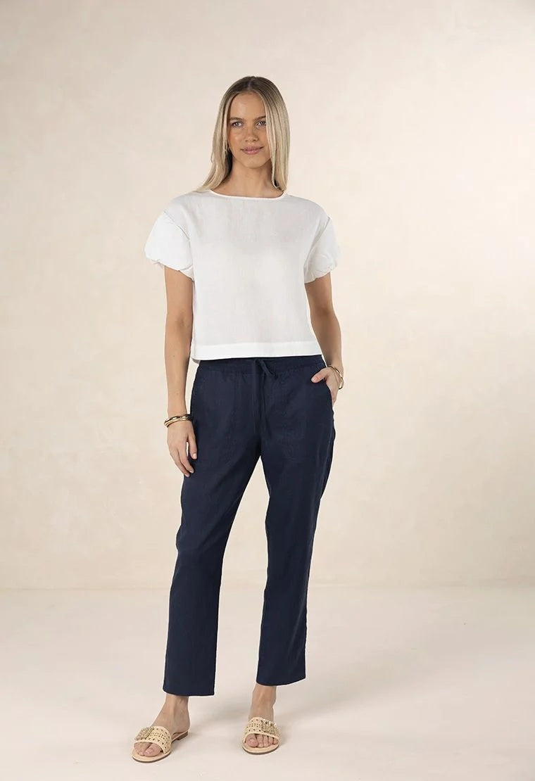 Humidity Marise Top in Ivory | Australia | White Women’s Blouse with Puffed Sleeves