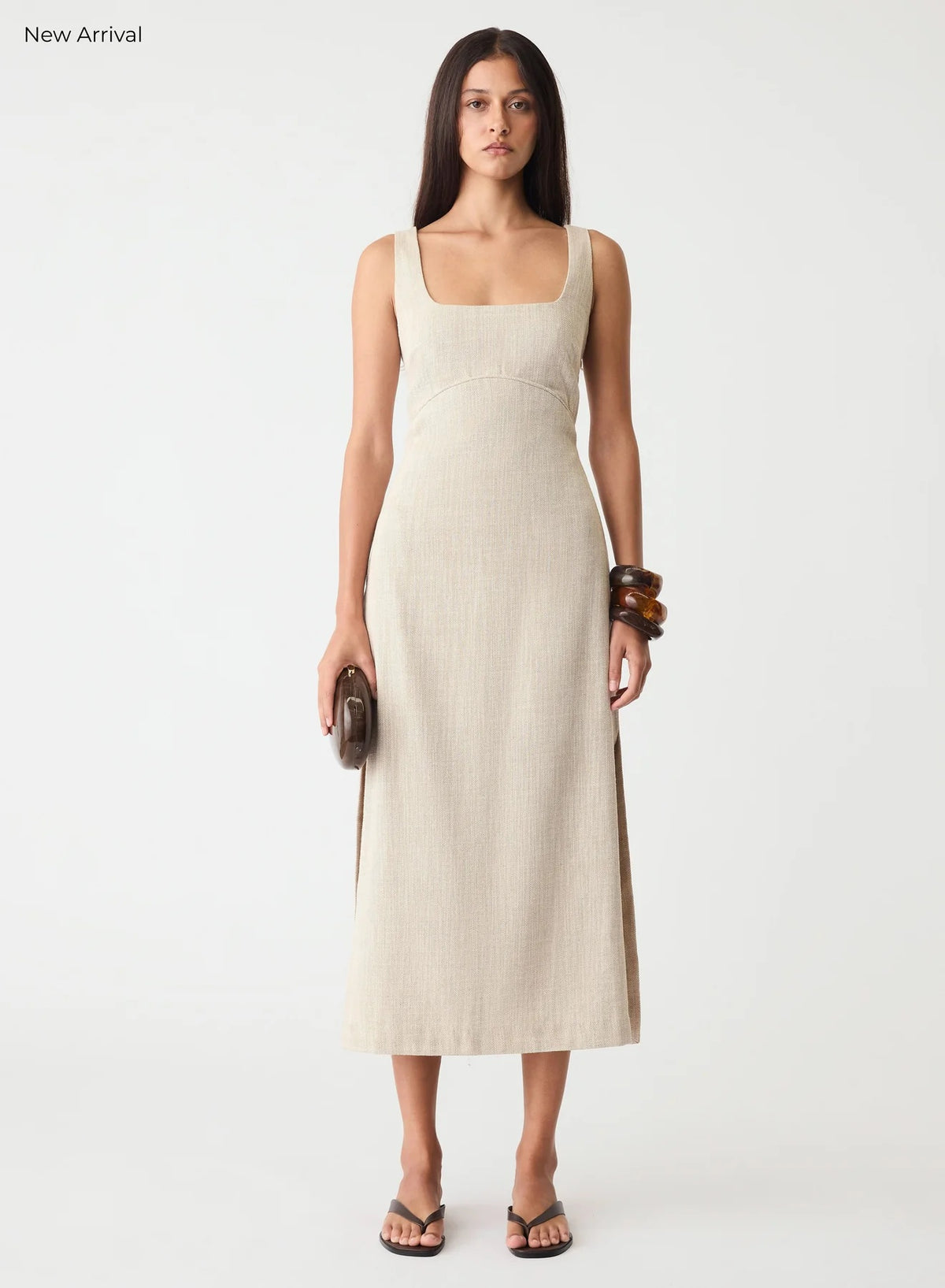 Esmaee Etch Dress [COLOUR:Sand SIZE:M]