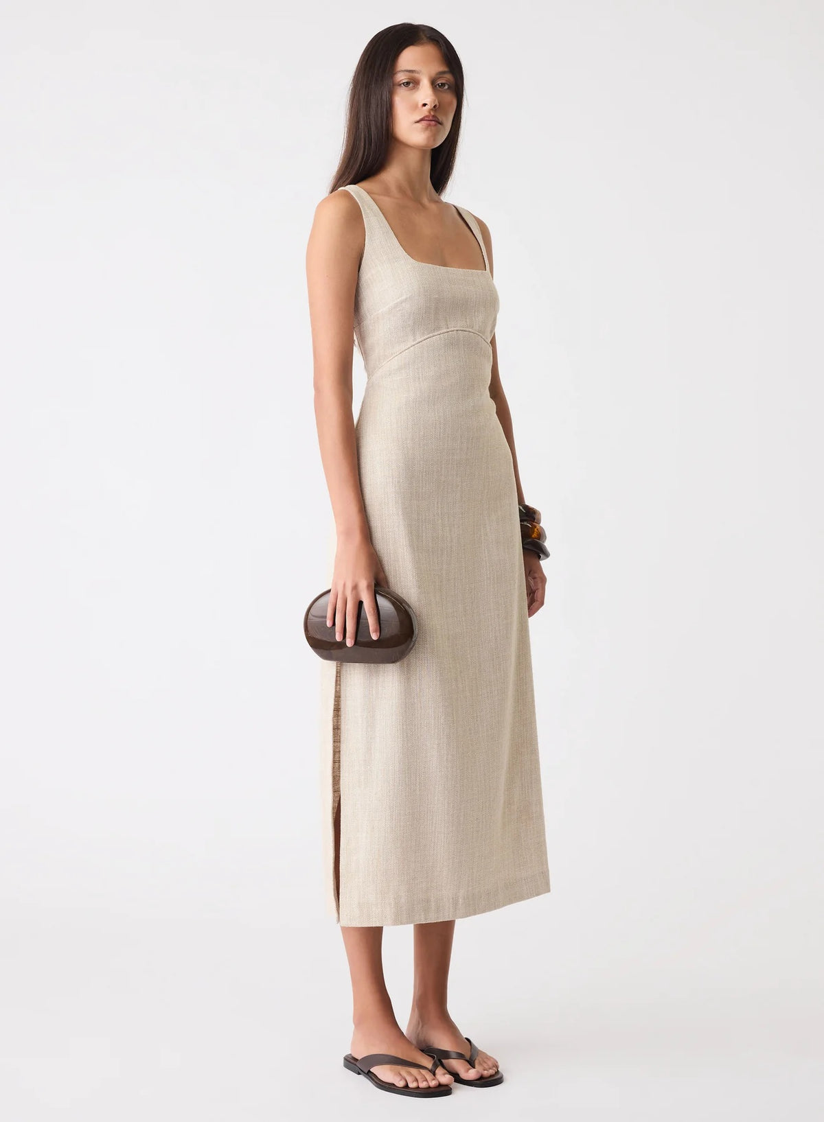 Esmaee Etch Dress [COLOUR:Sand SIZE:M]