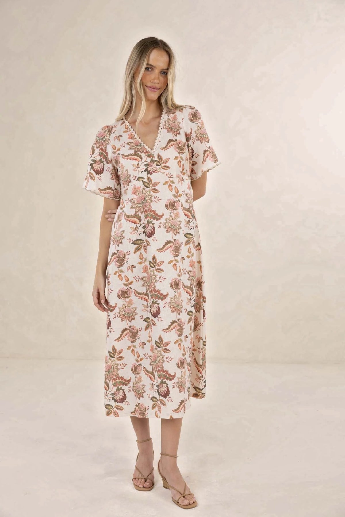 Humidity Bohem Midi Dress [COLOUR:Boh/rose SIZE:S]