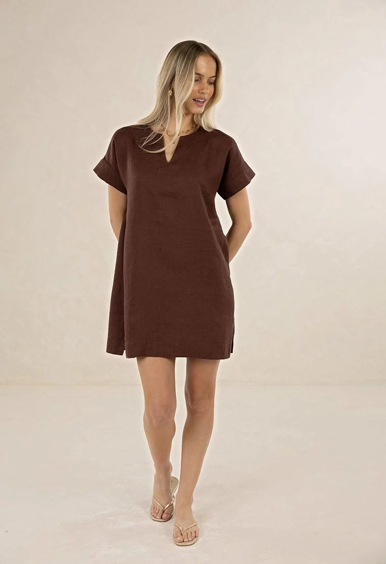 Humidity Yana Dress [COLOUR:Chocolate SIZE:s/m]