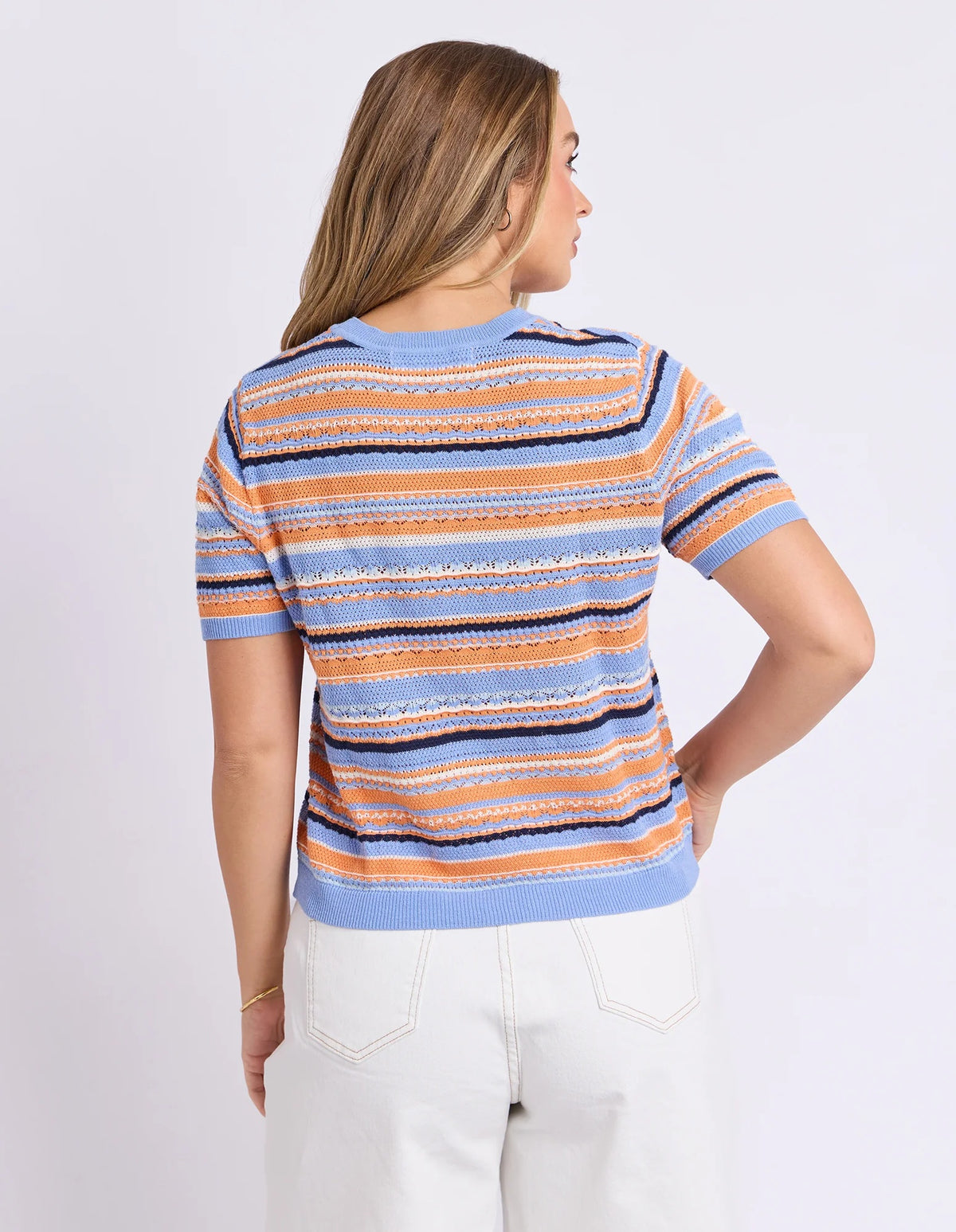 Foxwood Bronte Stripe Top [COLOUR:Deep Blue SIZE:10]