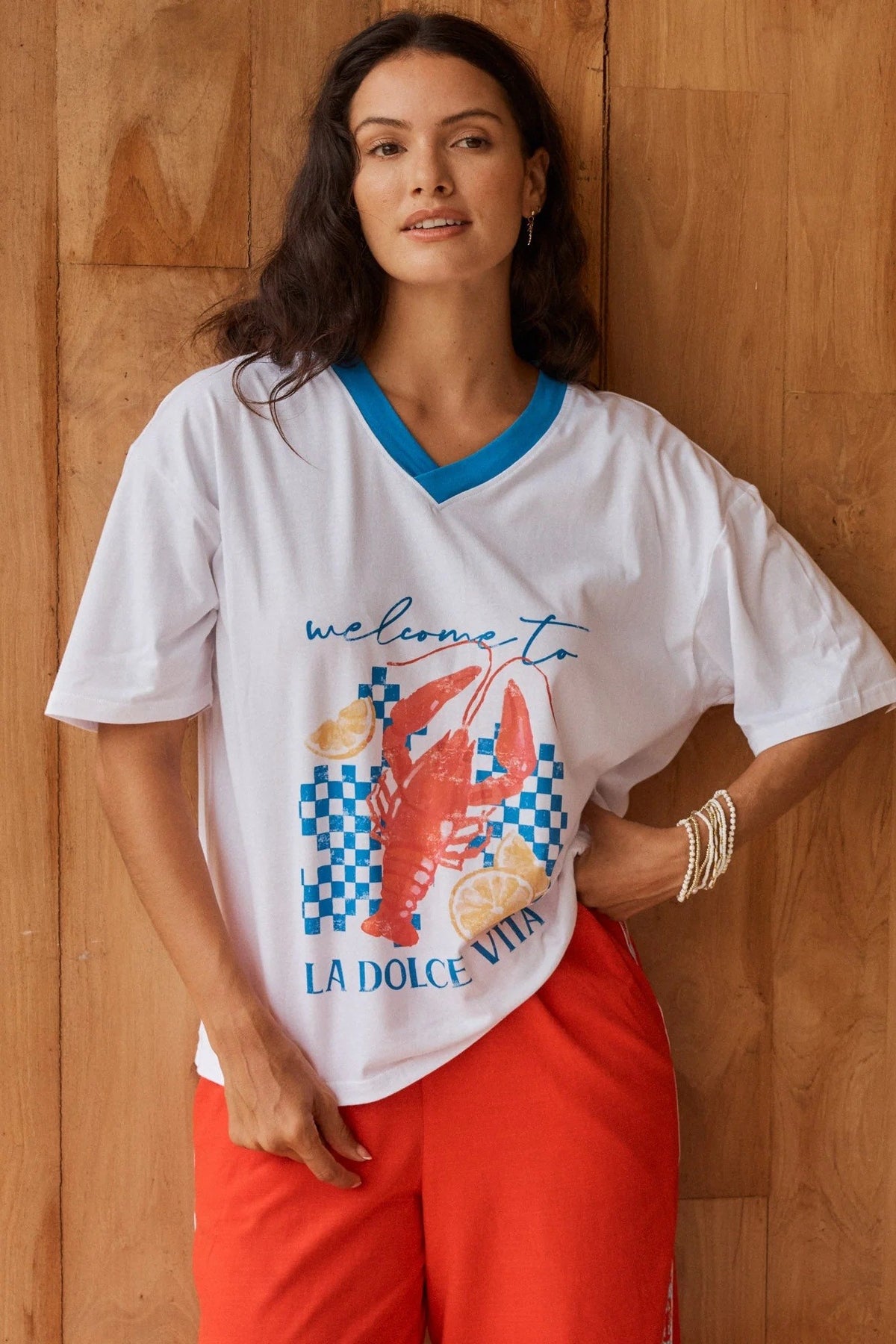 Betty Basics V Neck Boxy Tee [COLOUR:White SIZE:10]