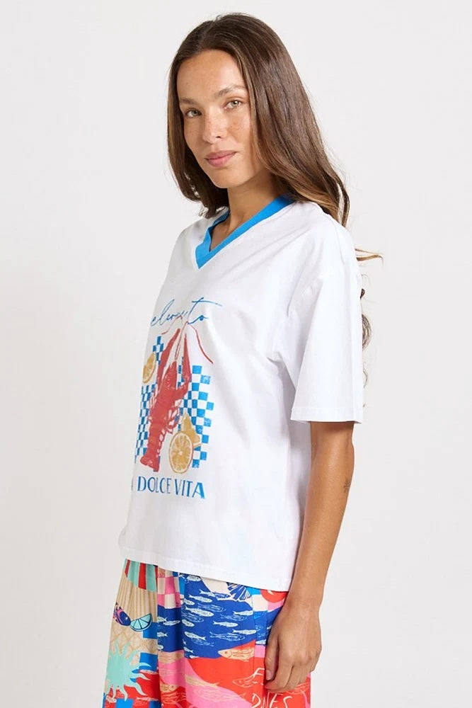 Betty Basics V Neck Boxy Tee [COLOUR:White SIZE:10]