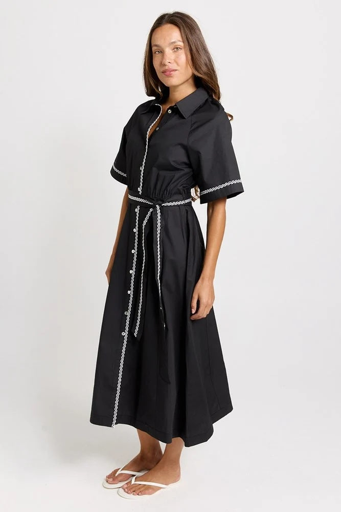Betty Basics Lucy Shirt Dress [COLOUR:Black SIZE:8]