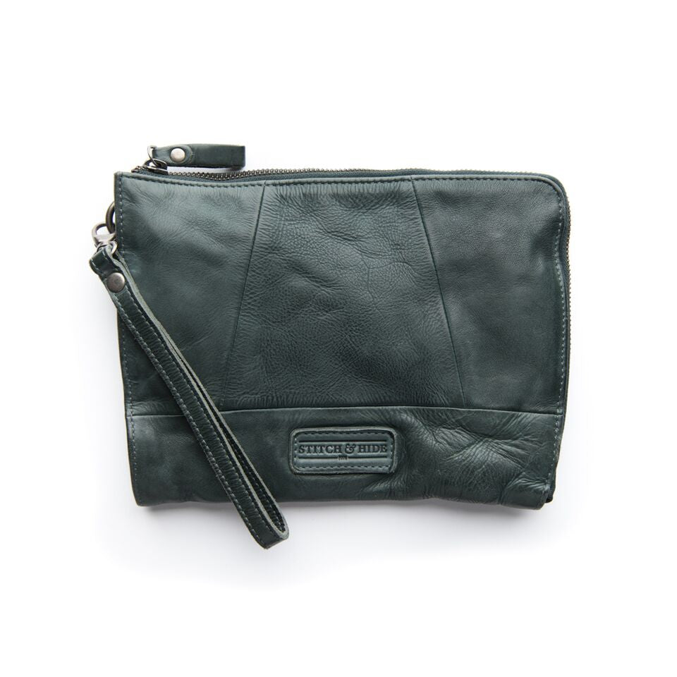 Stitch & Hide Malibu Clutch [COLOUR:Petrol]