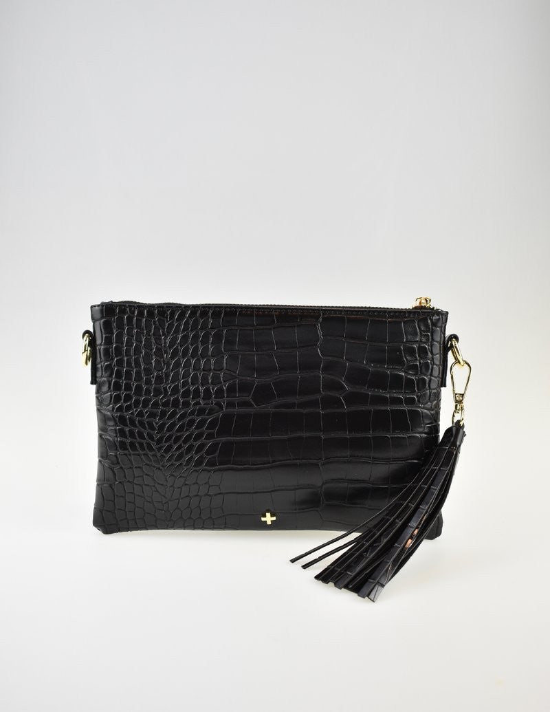 Peta + Jain Kourtney Crossbody Bag [COLOUR:Black croc]