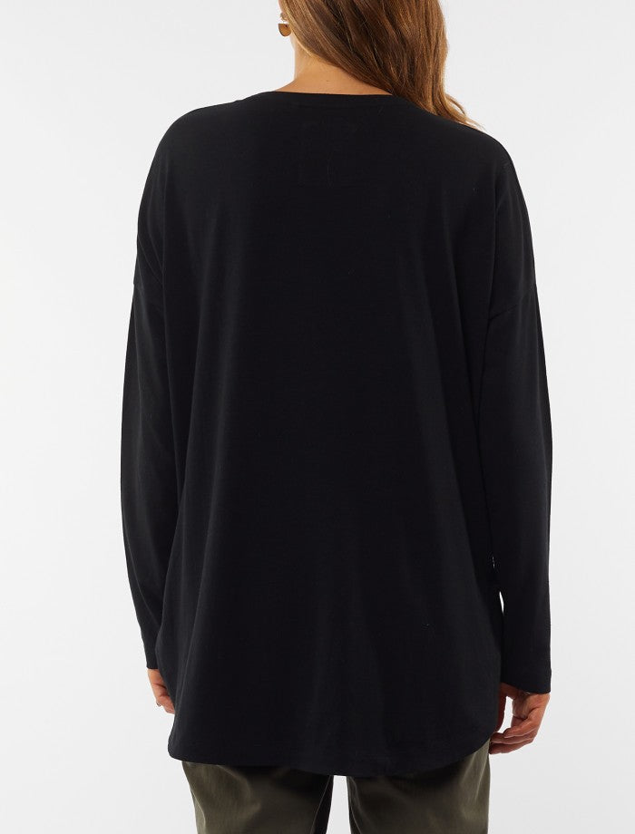 Elm Society L/S Tee [COLOUR:Black SIZE:8]