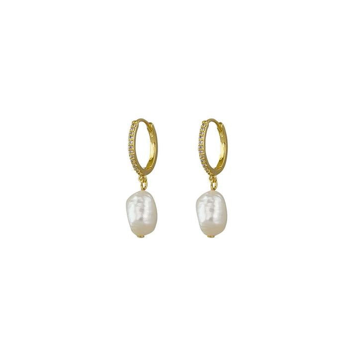 Jolie & Deen Montana Pearl Earrings - Gold 