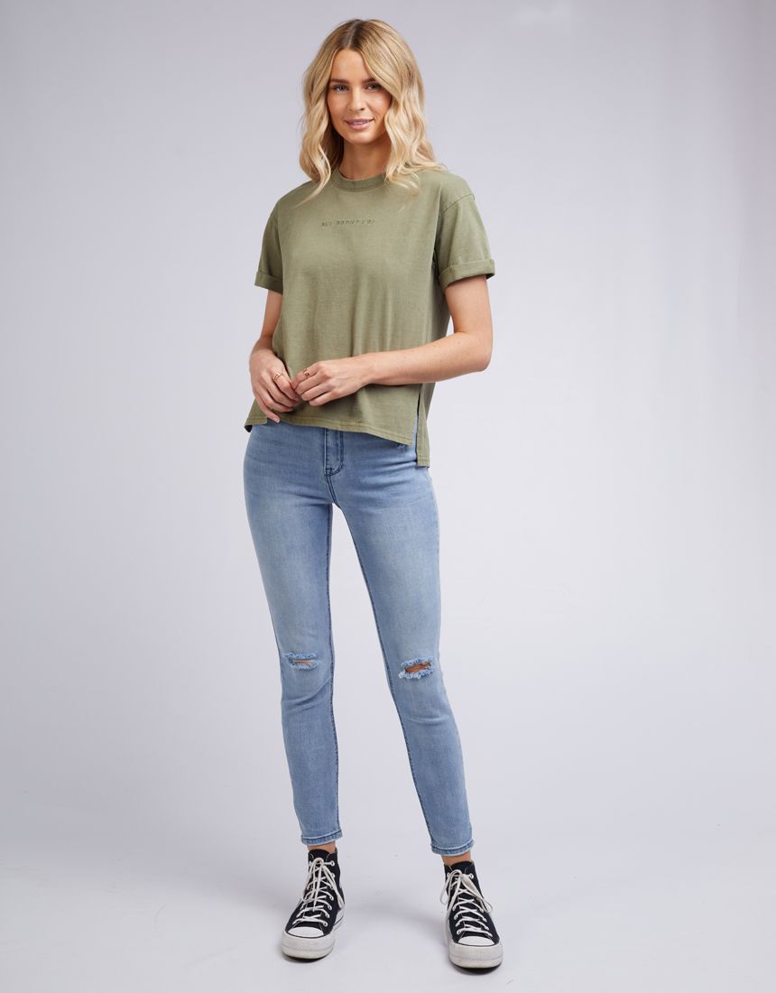 All About Eve AAE Washed Tee [COLOUR:Khaki SIZE:8]