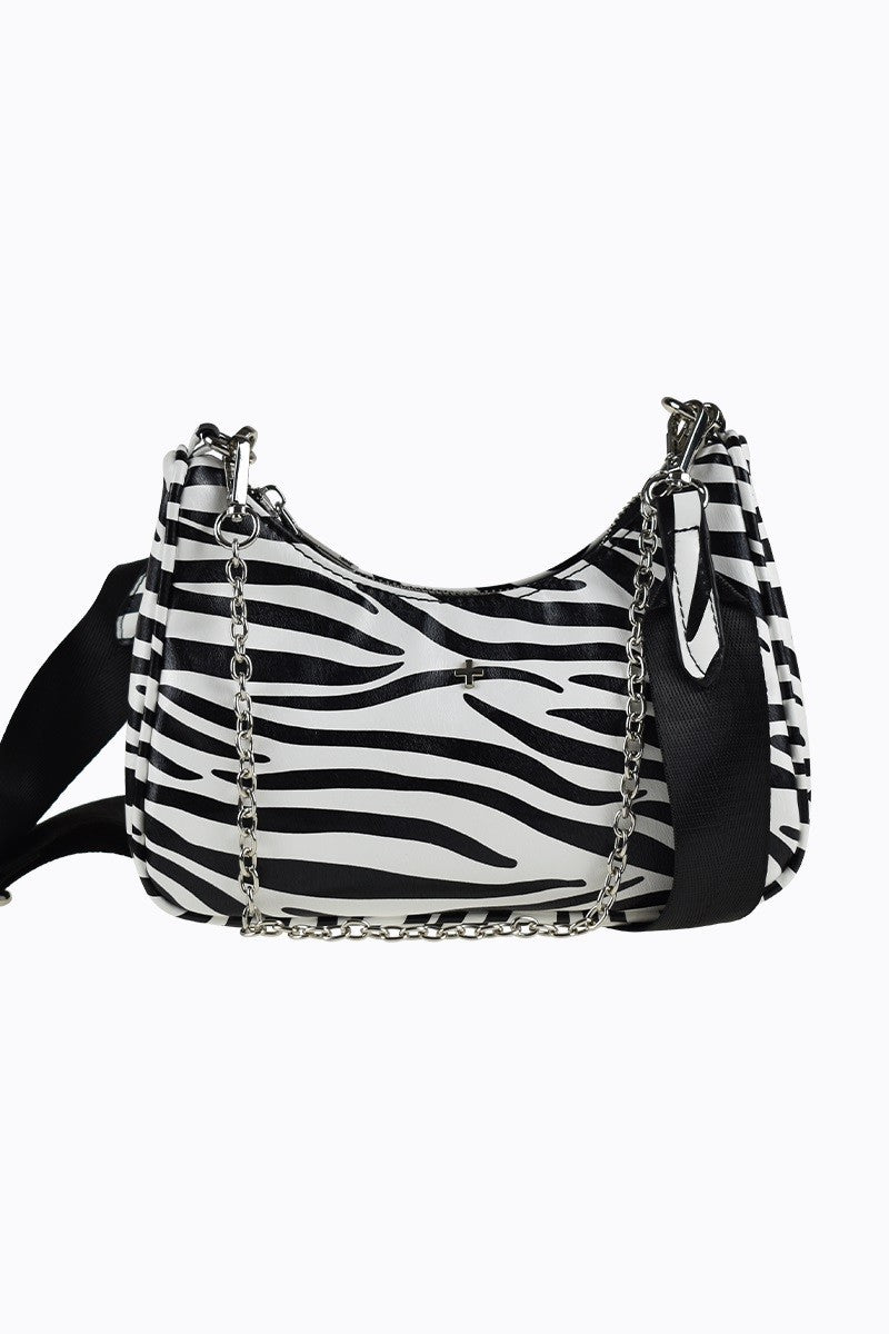 Peta + Jain Paloma Crossbody Bag [COLOUR:Zebra/silver]