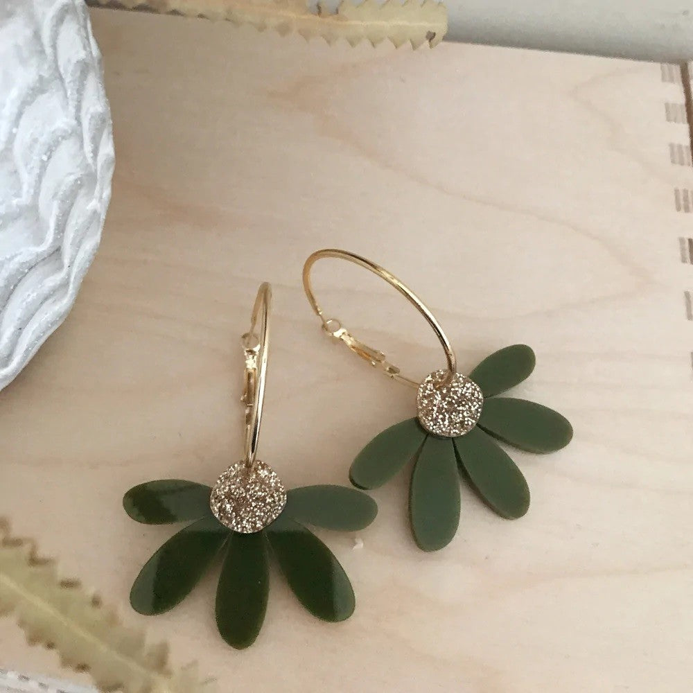 Foxie Collective Jumbo Daisy Hoops - Little Extras Lifestyle Boutique