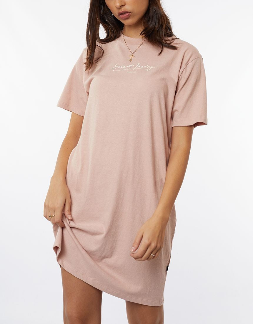 Silent Theory Signed S/S Tee Dress [COLOUR:Pink SIZE:6]
