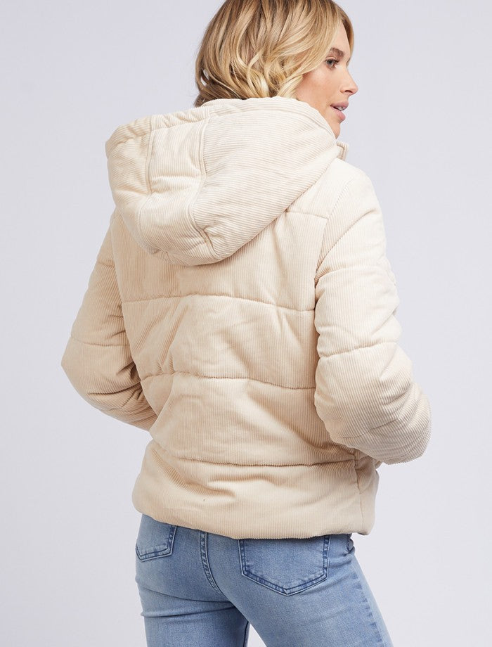 All About Eve Cali Cord Puffer [COLOUR:Vintage white  SIZE:8]