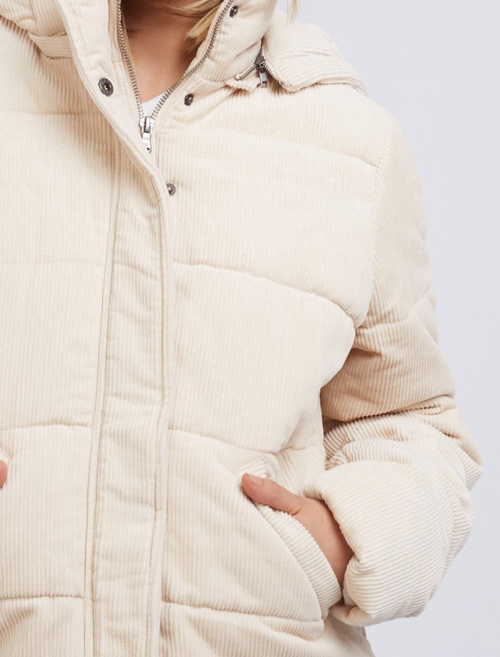 All About Eve Cali Cord Puffer [COLOUR:Vintage white  SIZE:8]