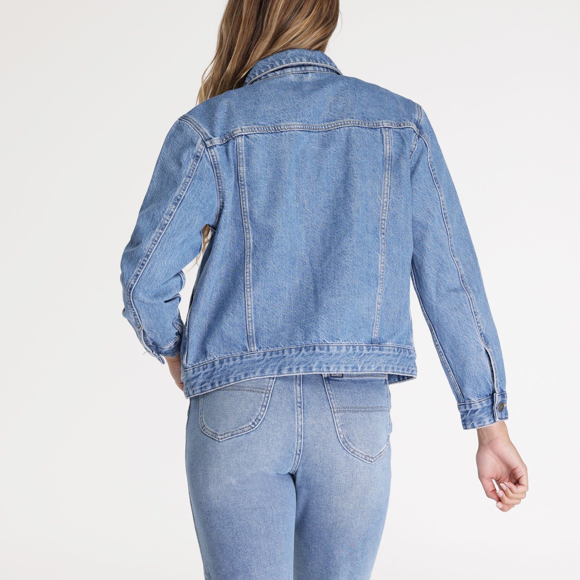 Riders Relaxed Trucker Jacket [COLOUR:High hopes blue SIZE:6]