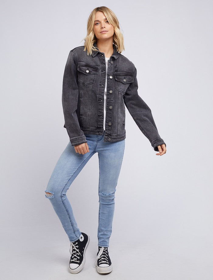 All About Eve Brooklyn Jacket [COLOUR:Washed black SIZE:6]