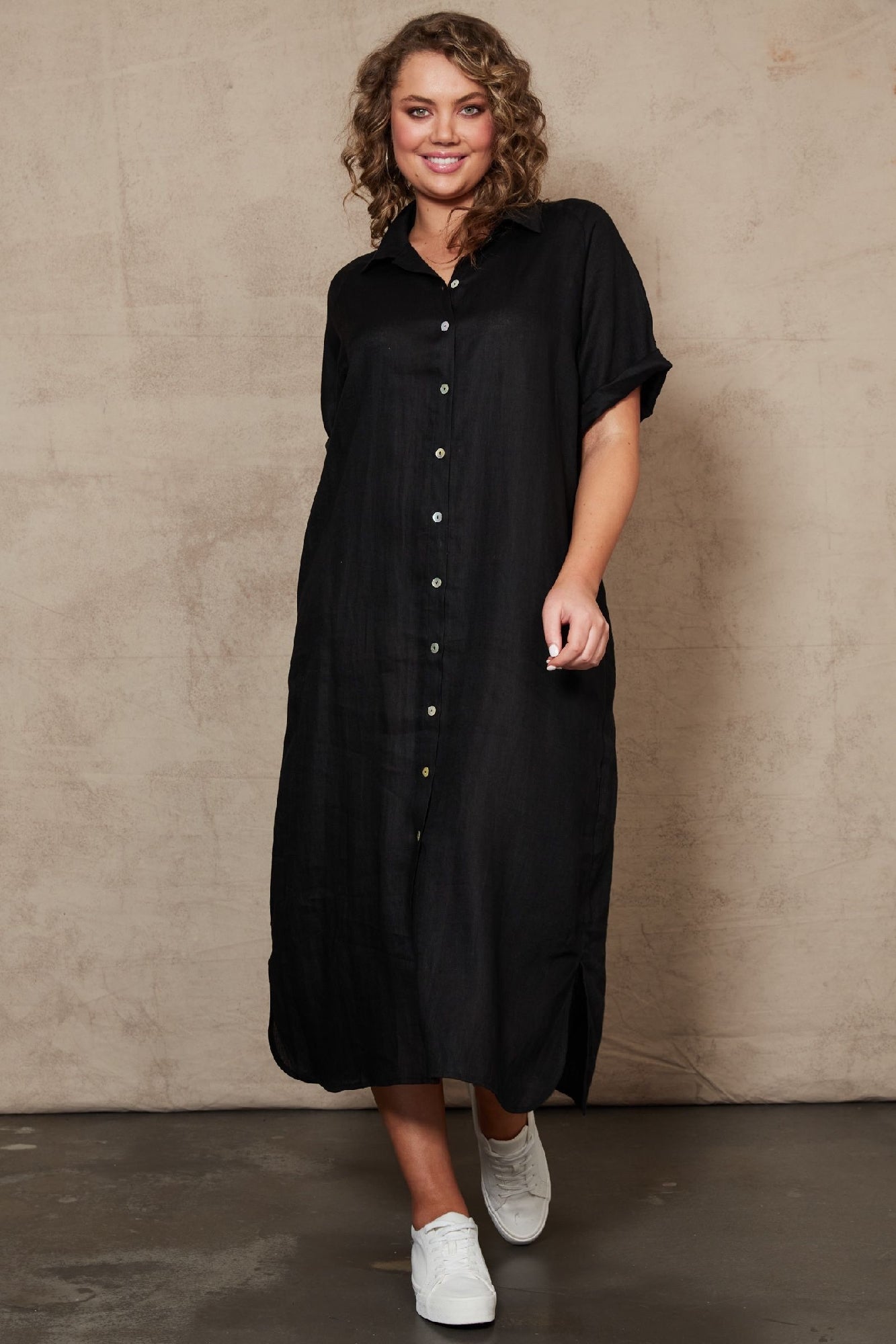 Eb & Ive Studio Shirt Dress [COLOUR:Ebony SIZE:S]