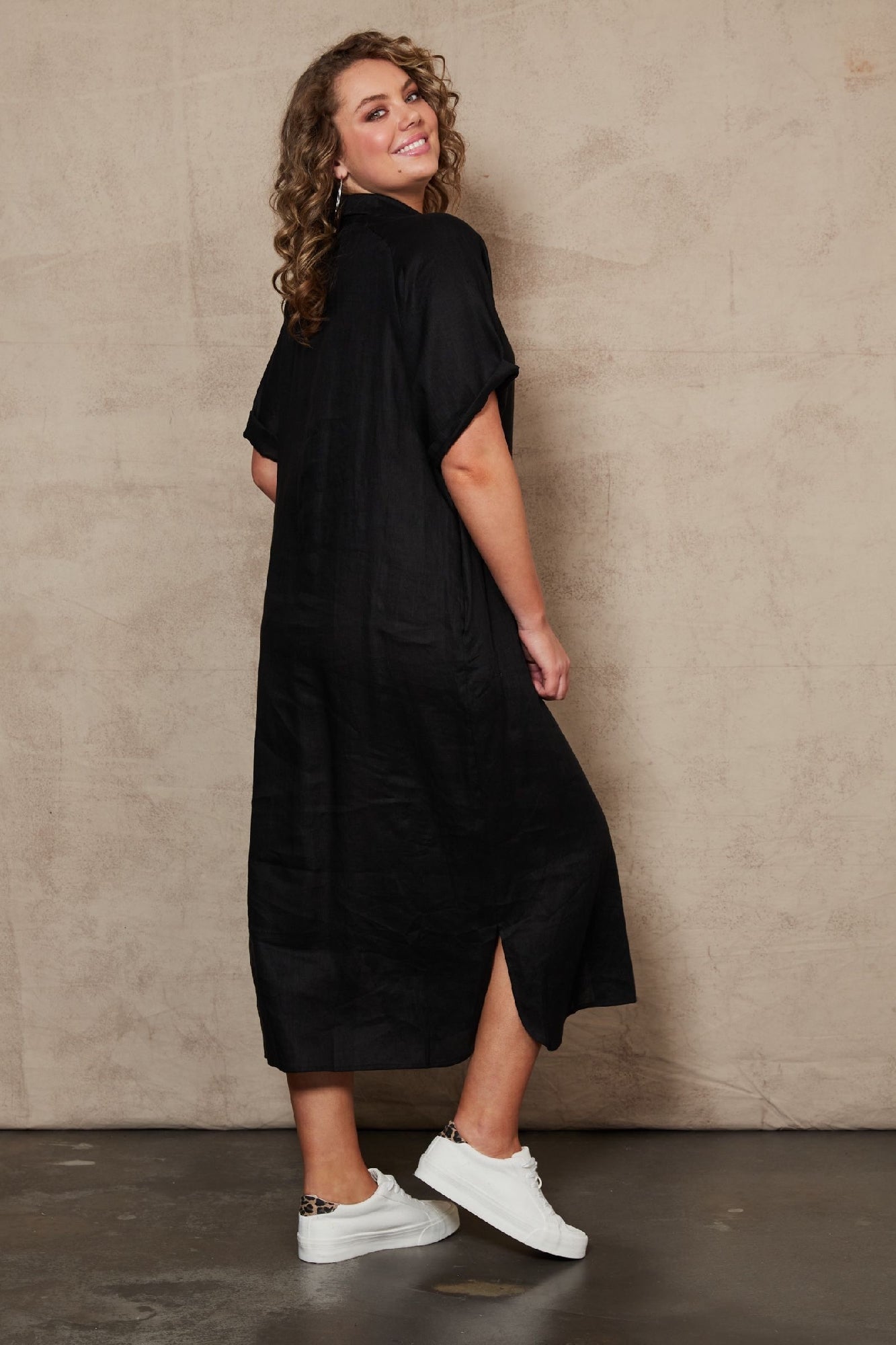 Eb & Ive Studio Shirt Dress [COLOUR:Ebony SIZE:S]