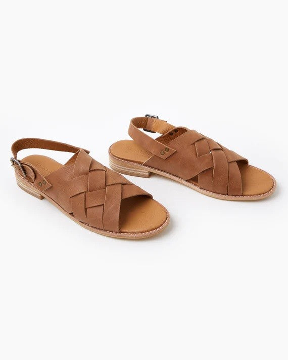 Walnut Emma Leather Sandal [COLOUR:Tan SIZE:37]