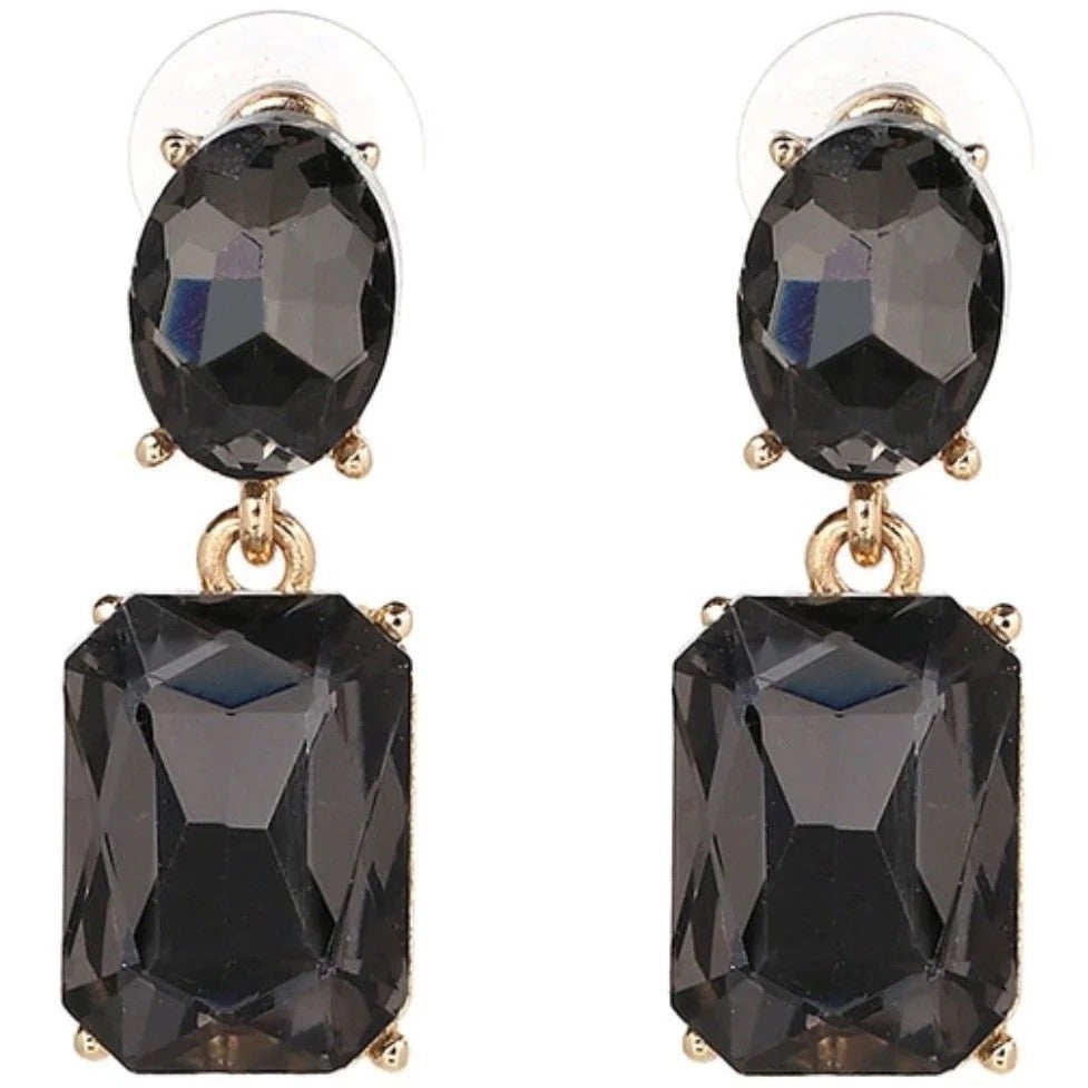 Greenwood Designs Crystal Drop Earring [COLOUR:Black]