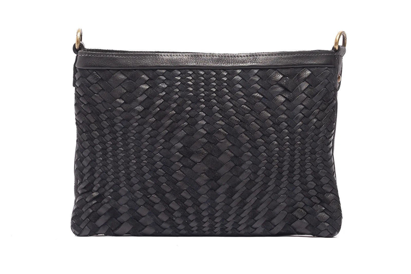Oran By Rugged Hide Ivy Woven Clutch/Sling Bag [COLOUR:Black]