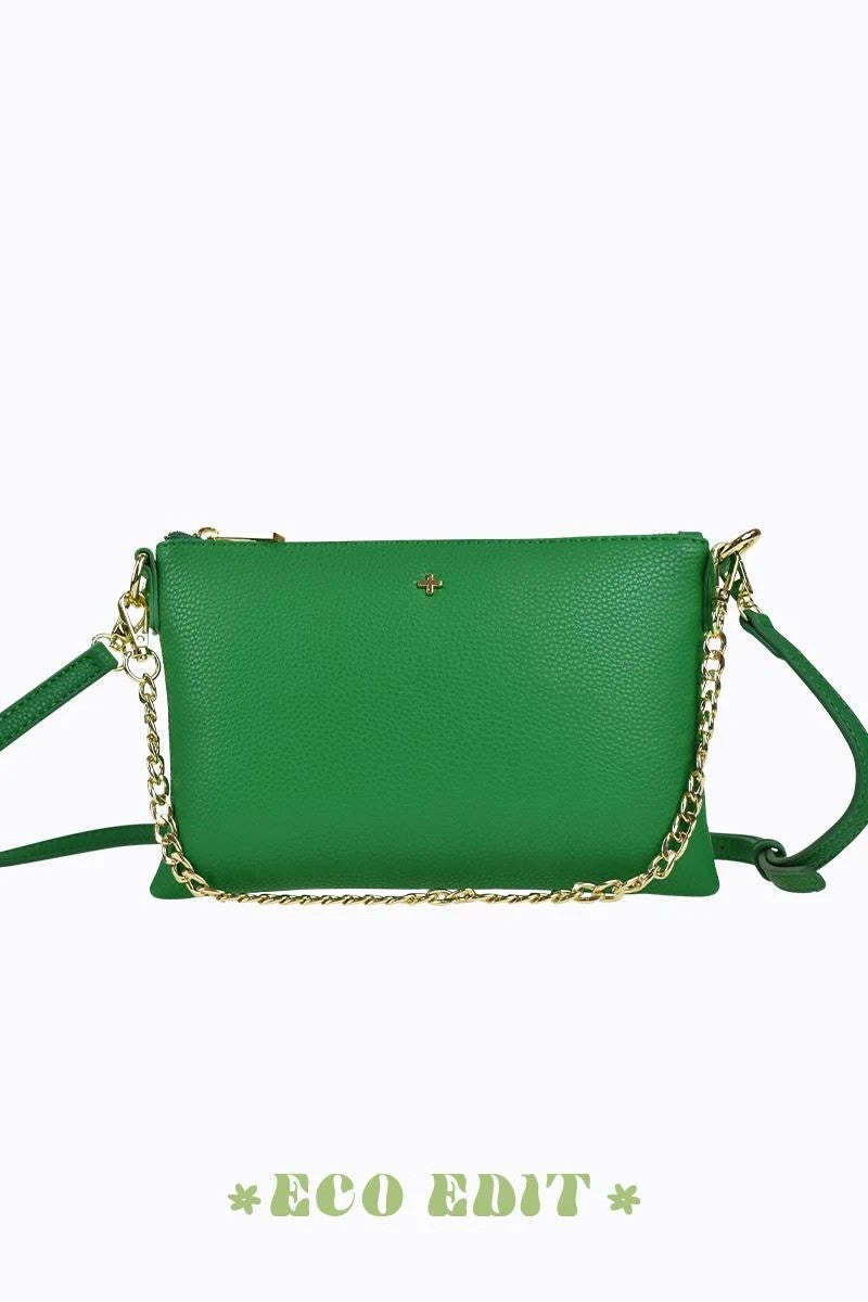 Peta + Jain Quincy Crossbody Bag with Chain [COLOUR:Grass Green Pebble]