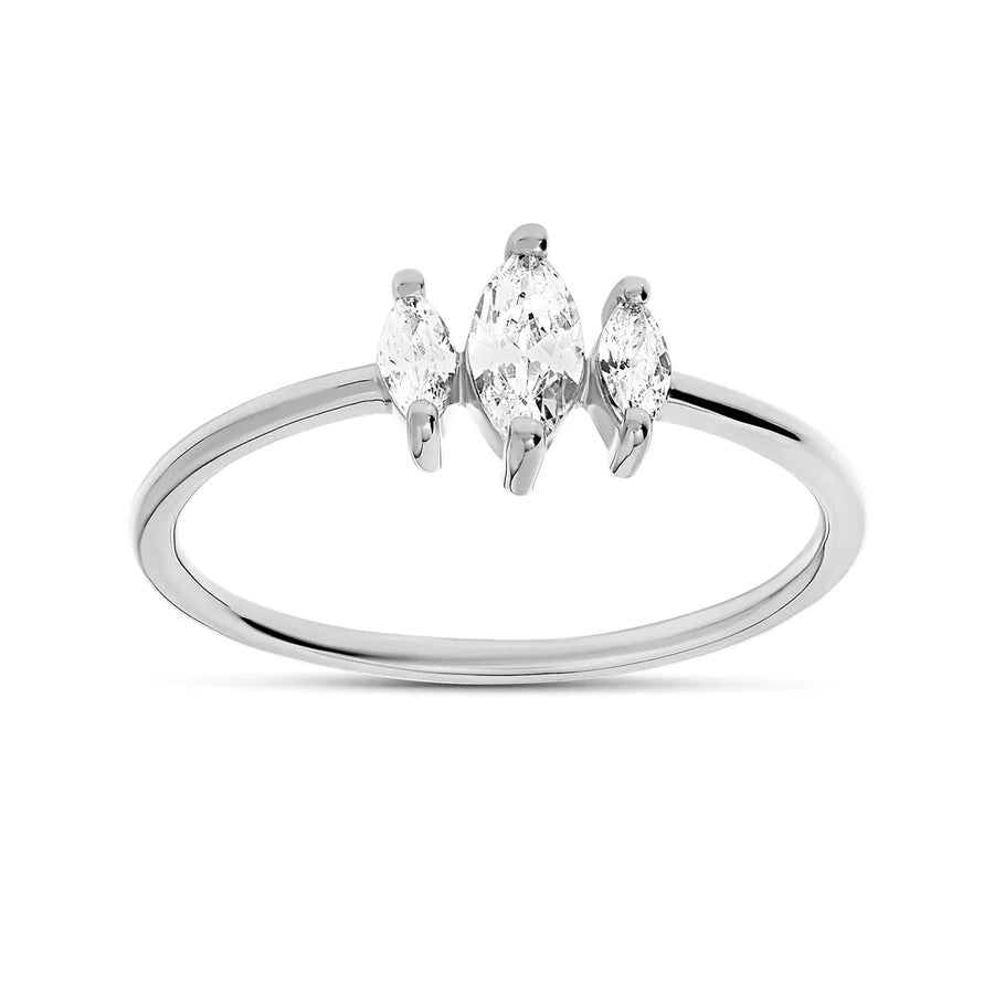 Midsummer Star Trinity Sparkle Ring - SIlver [SIZE:5]