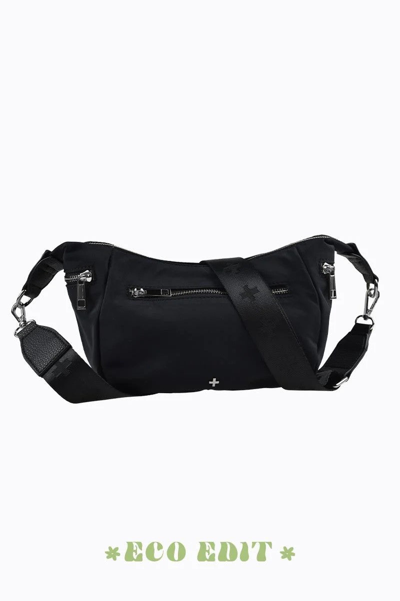 Peta + Jain Ruma Crossbody Slouch Bag [COLOUR:Black nylon]