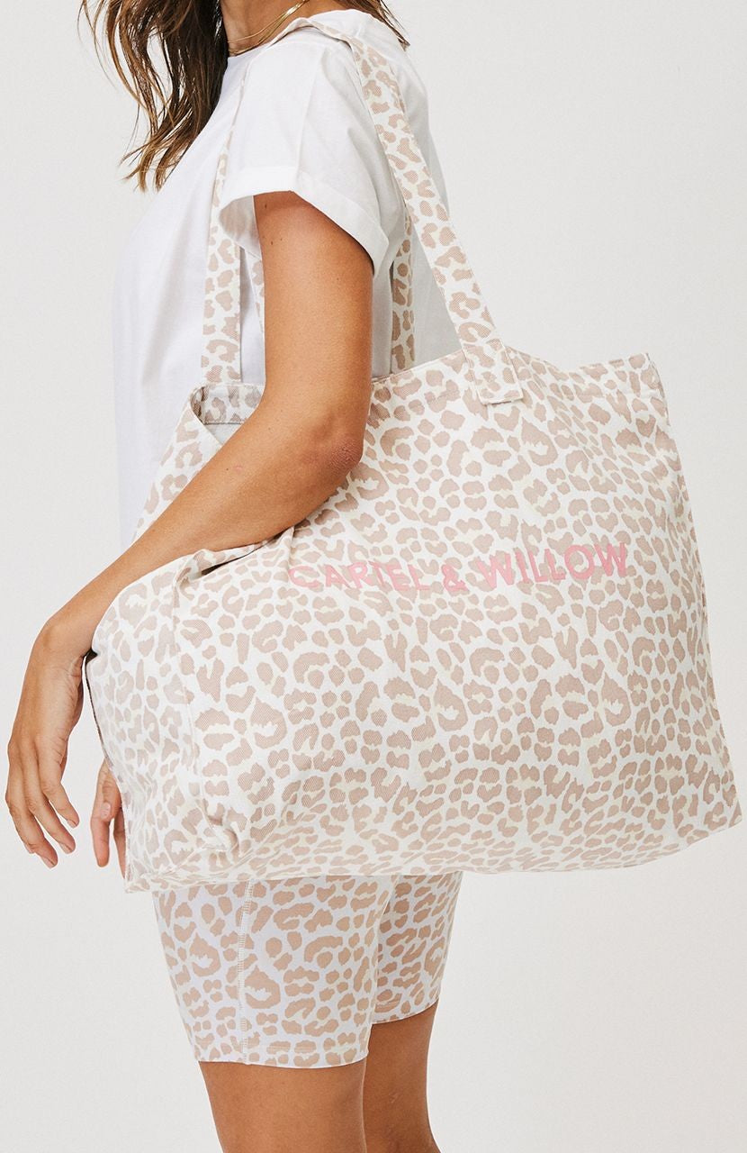 Cartel & Willow Olivia Tote Bag - Nude Leopard