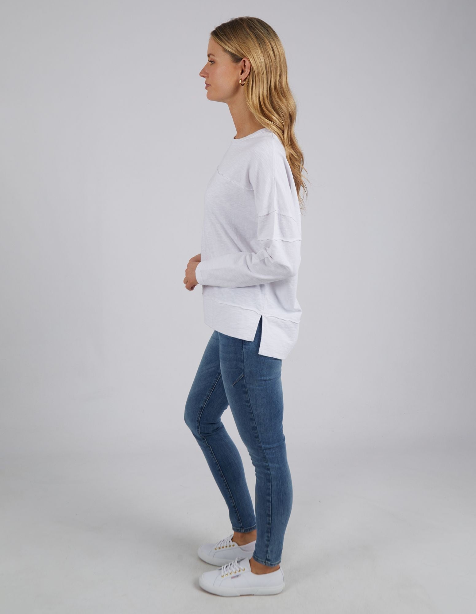 Foxwood Jayne Throw On Top | White Long Sleeve Women's Top | Little Extras Lifestyle | Forbes Women's Clothing Store