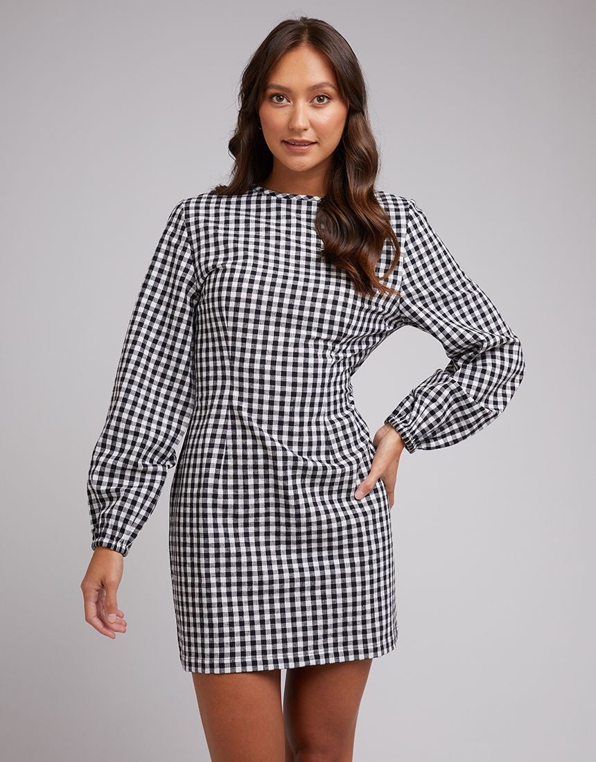 Silent Theory Carrie Mini Dress [COLOUR:Black check SIZE:8]