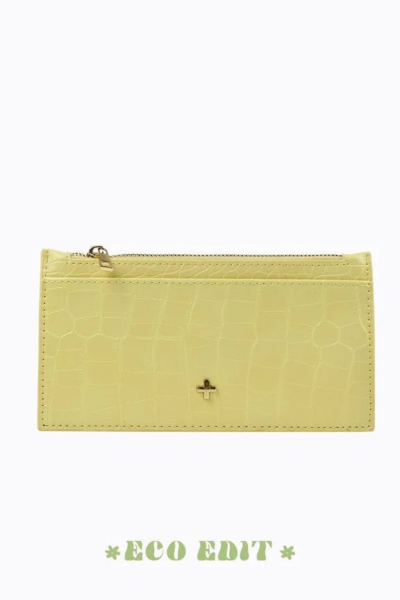 Peta + Jain Marley Zip Top Card Holder [COLOUR:Lemon Croc]