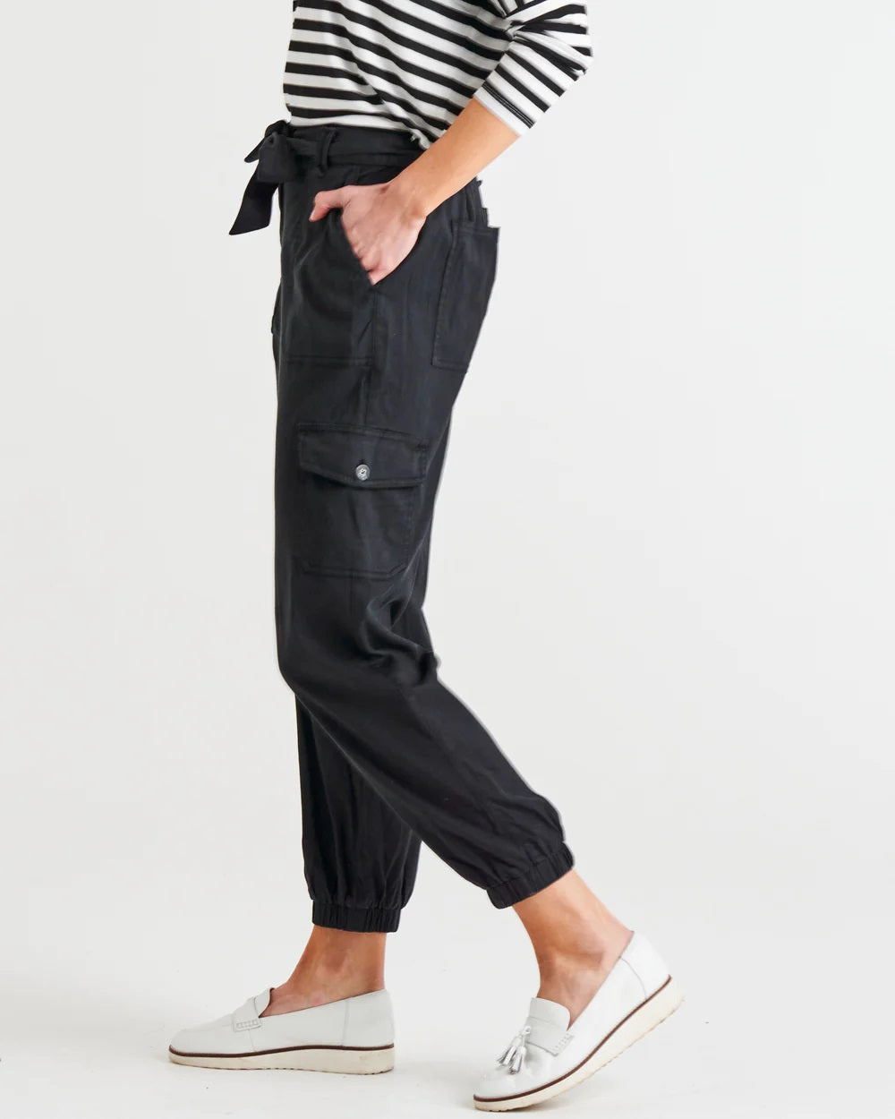 Betty Basics Canterbury Lycoll Cargo Pant [COLOUR:Charcoal SIZE:10]