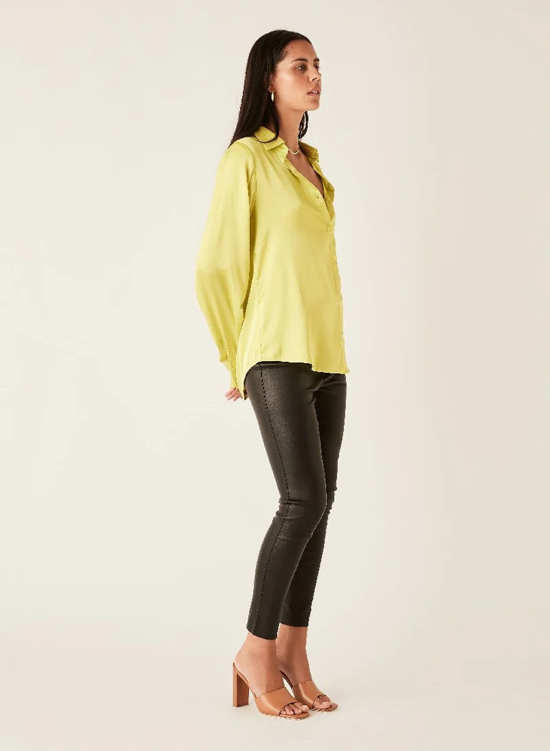 Esmaee Alice Satin Shirt [COLOUR:Chartreuse SIZE:M]