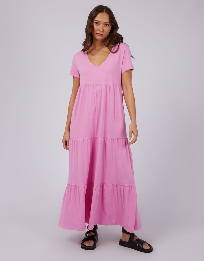 Silent Theory Lola Tiered Dress [COLOUR:Bright Pink SIZE:8]