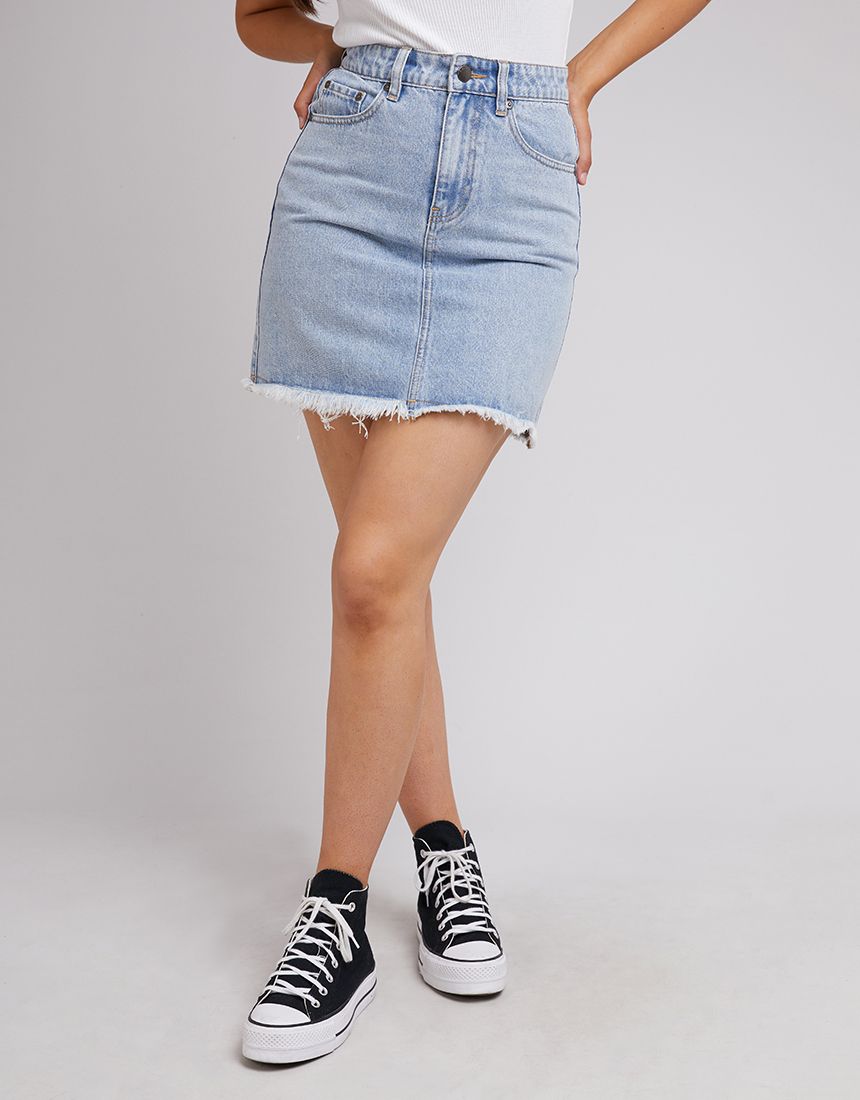 All About Eve Ray Mini Skirt [COLOUR:Light blue SIZE:8]