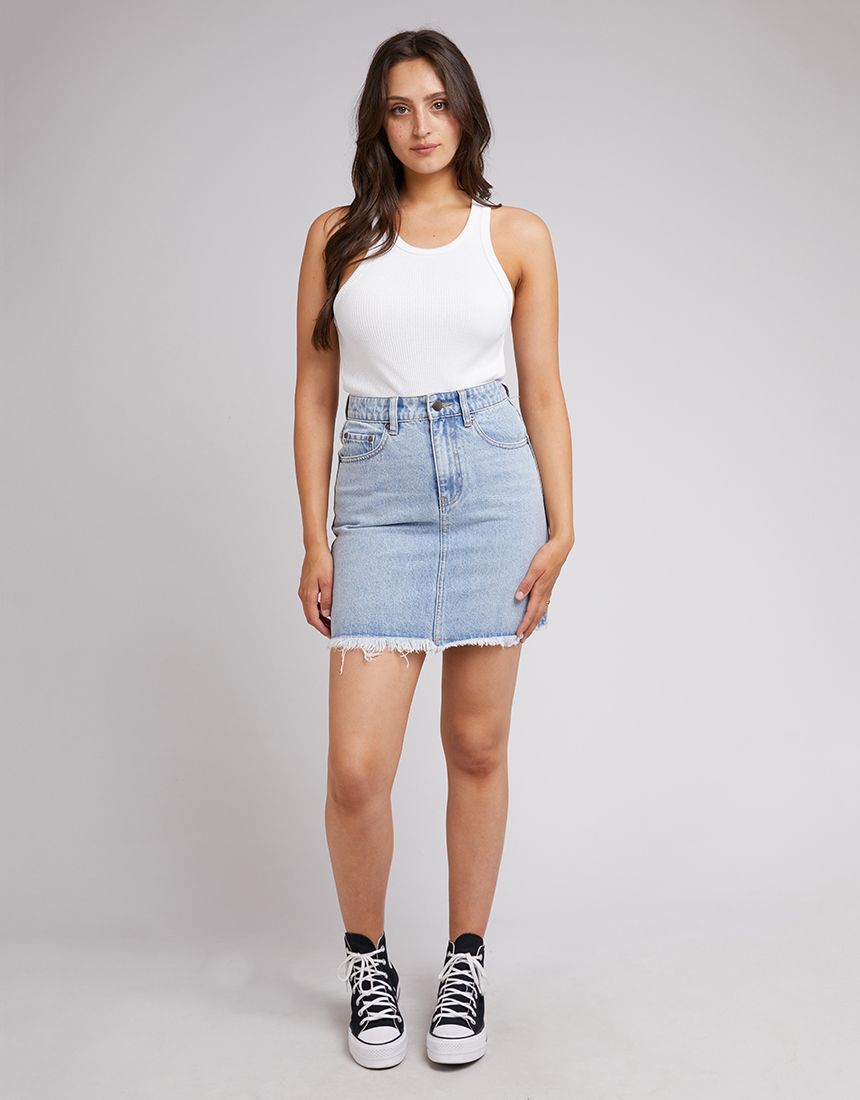 All About Eve Ray Mini Skirt [COLOUR:Light blue SIZE:8]