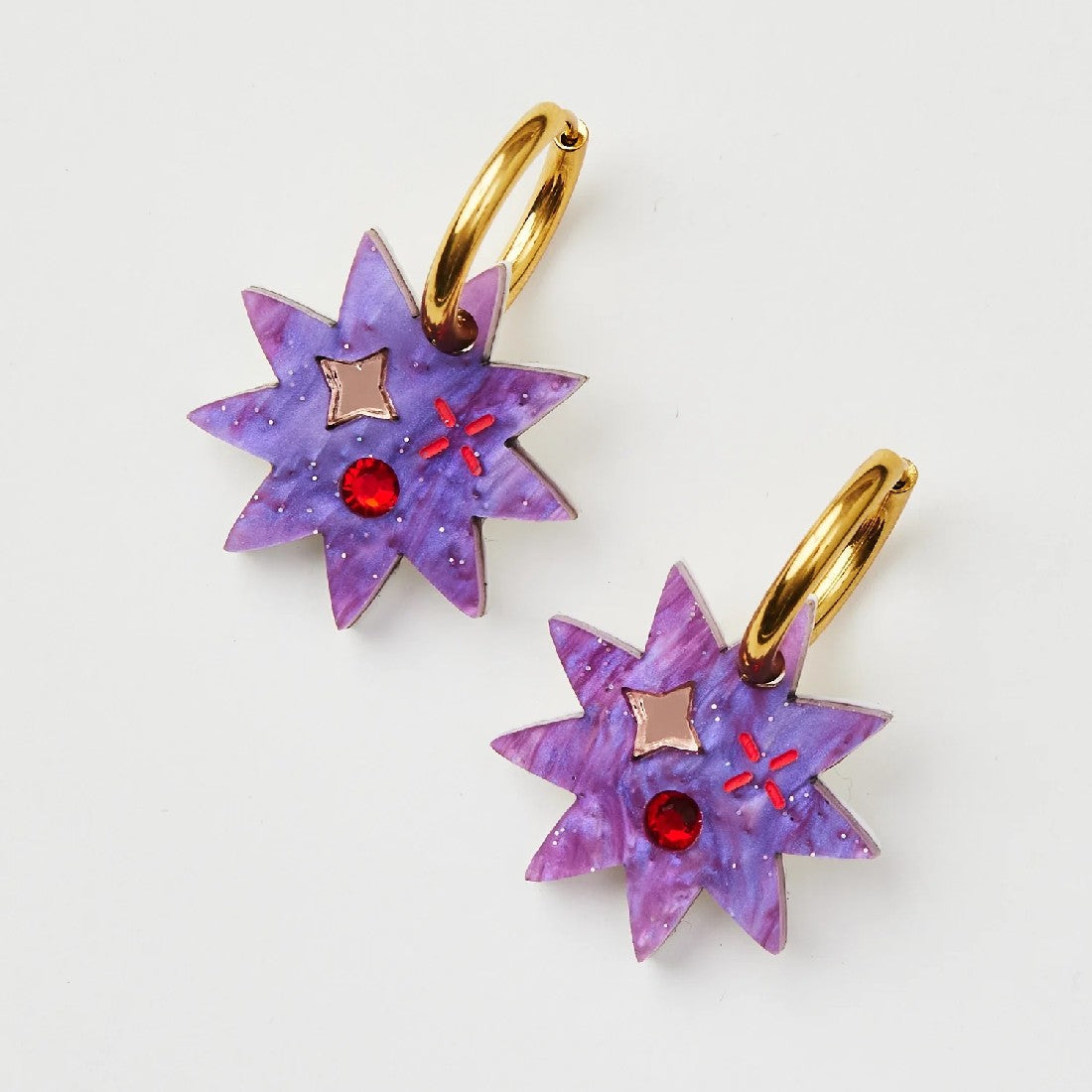 Martha Jean Day Star Earrings [COLOUR:Purple]