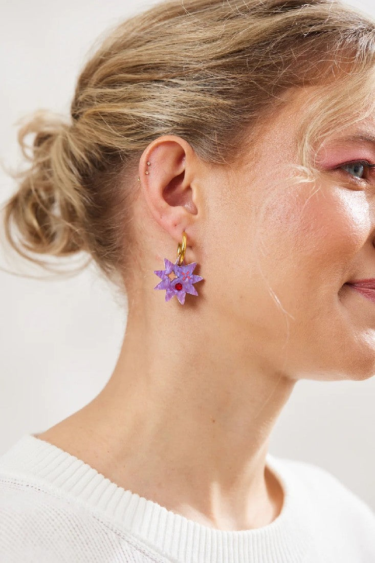 Martha Jean Day Star Earrings [COLOUR:Purple]