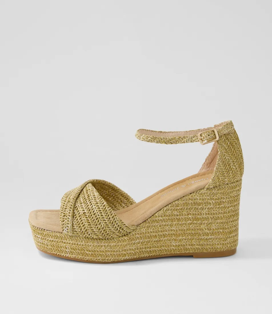 Django & Juliette Cotton Rafia Wedge [SIZE:36]