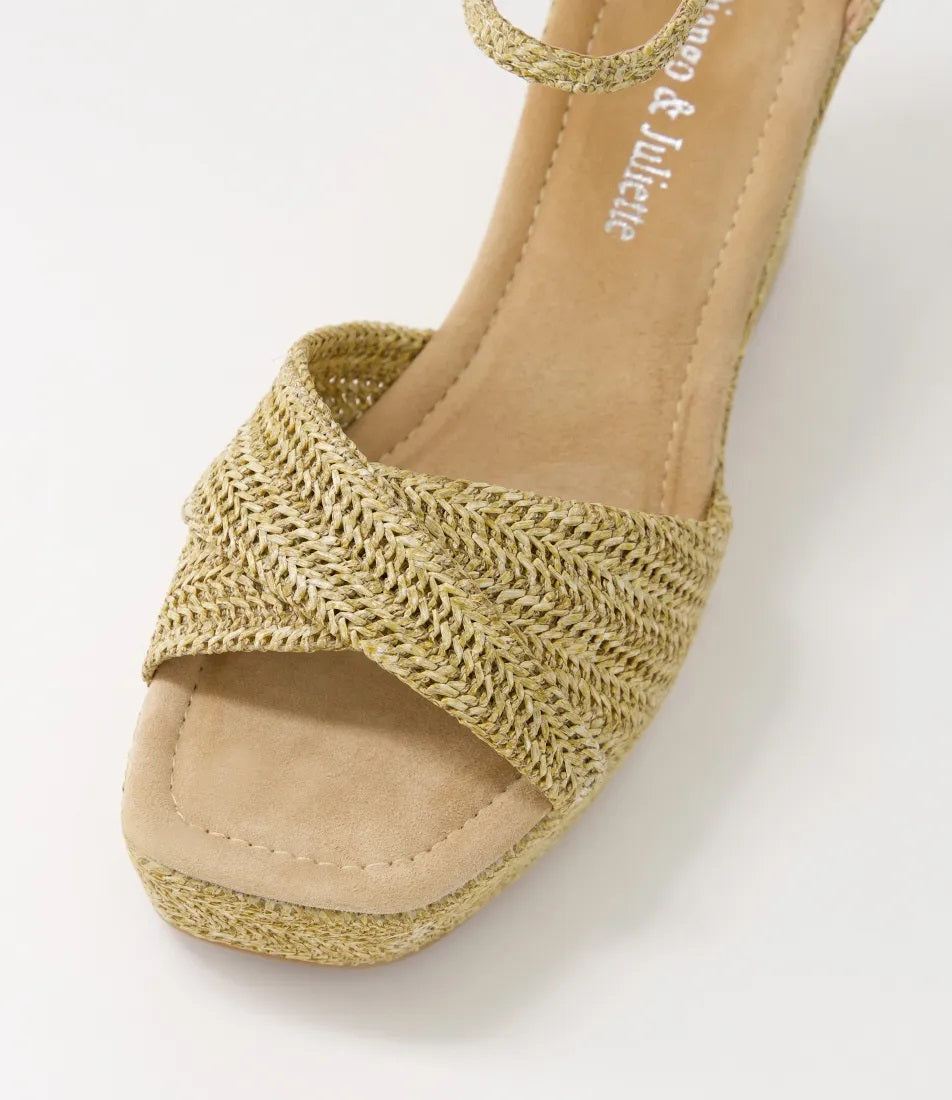 Django & Juliette Cotton Rafia Wedge [SIZE:36]