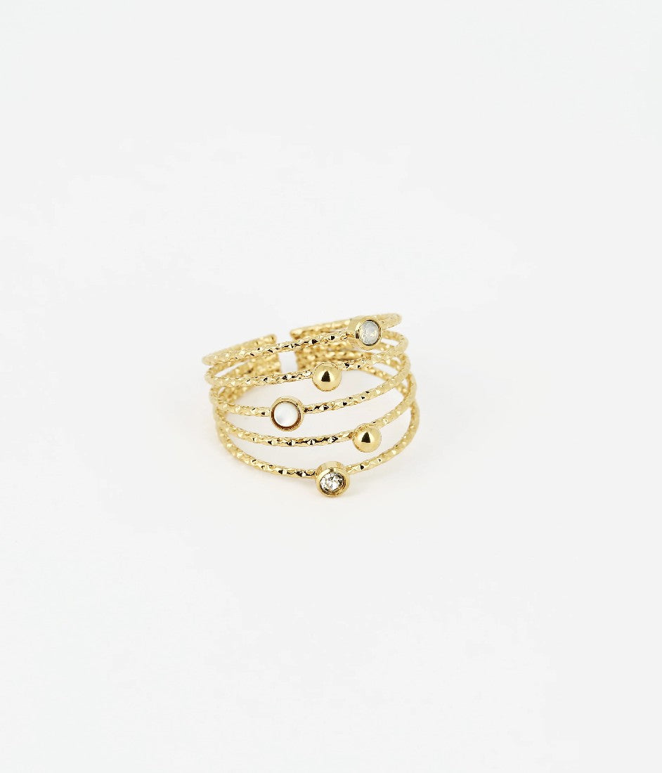 Zag Bijoux Silo Ring [COLOUR:Gold/Diamonte]